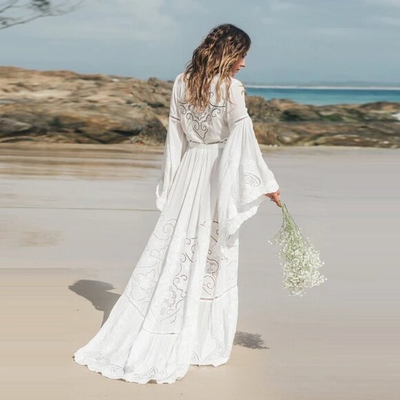 Spell & The Gypsy Collective Gwendolyn Gown XS Spell Bride Wedding Dress Kimono - Picture 8 of 17